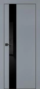 Межкомнатная дверь PX-10 черная кромка с 4-х ст. Серый матовый