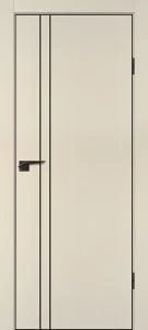 Межкомнатная дверь P-20  черный молдинг PET,  кромка ABS черная c 4-х ст. Бежевый матовый