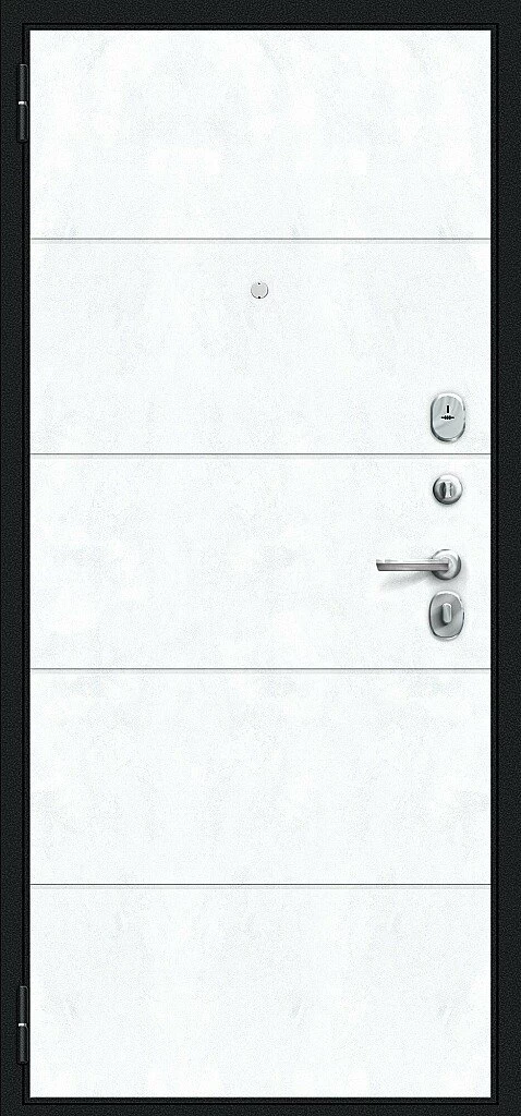 Фото Входная дверь Граффити-1 Инсайд Букле черное/Snow Art BR4626 внутренняя сторона