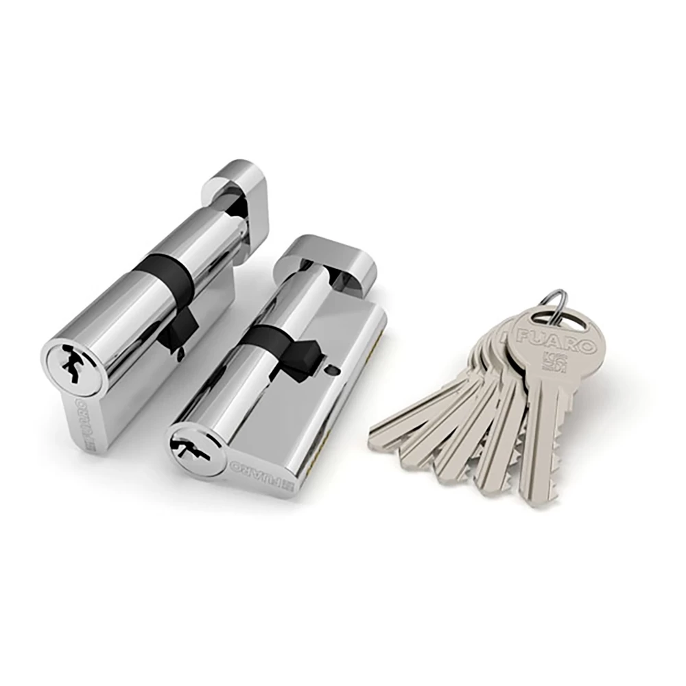 Фото Цилиндровый механизм (R302/60) R3002Knob60(25+10+25) CP хром 5Key с вертушкой