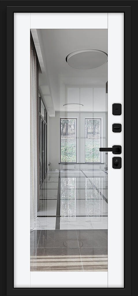 Входная дверь Флэт/SBlack Black Shell/White Silk BR6170 внутренняя сторона