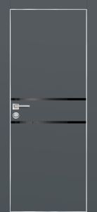 Межкомнатная дверь PX-18 AL кромка с 4-х ст. Графит матовый