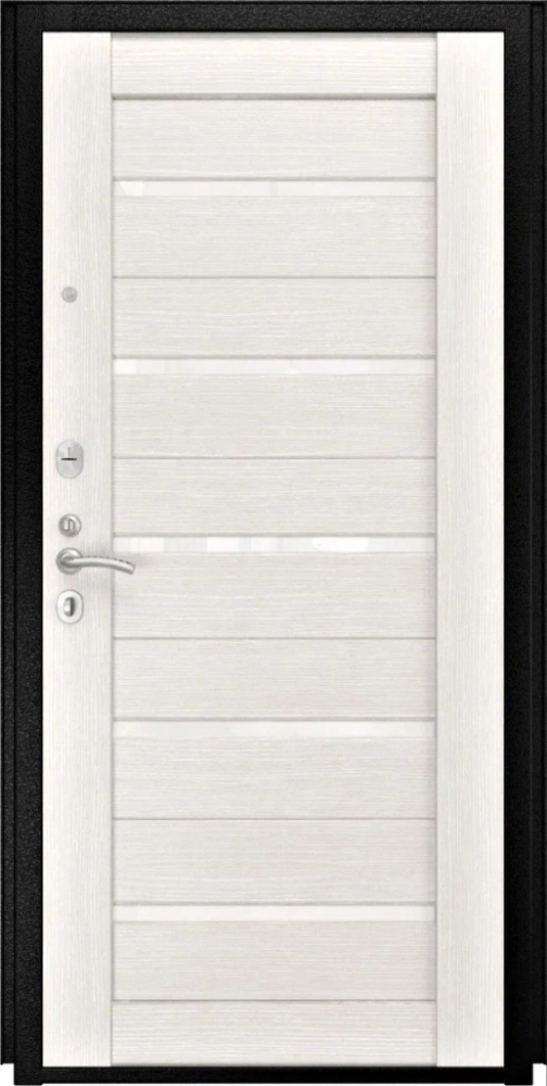 Входная дверь ДвериПРО Elfy СБ-1 (лак. белое, 16мм, беленый дуб) DPRO197037 внутренняя сторона