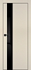Межкомнатная дверь PX-10 черная кромка с 4-х ст. Бежевый матовый